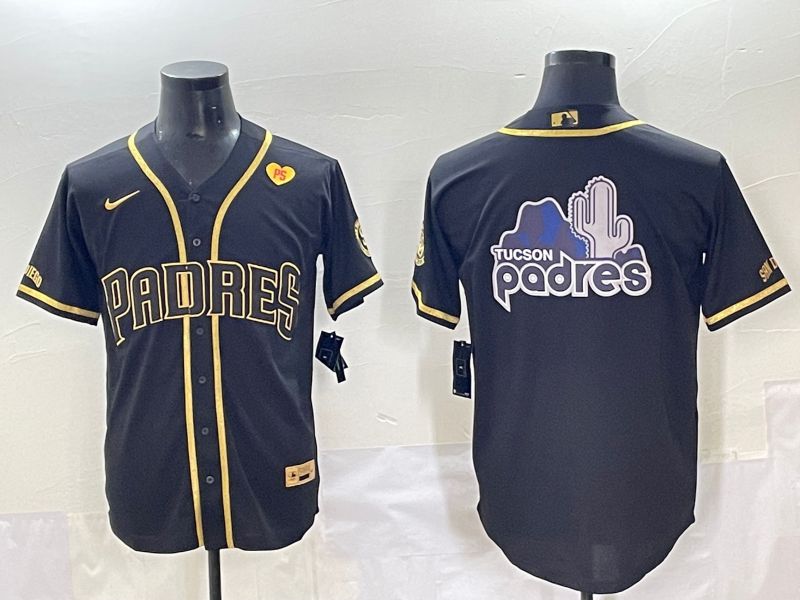 Men 2025 San Diego Padres Blank Black Throwback Nike MLB Jersey style 7154